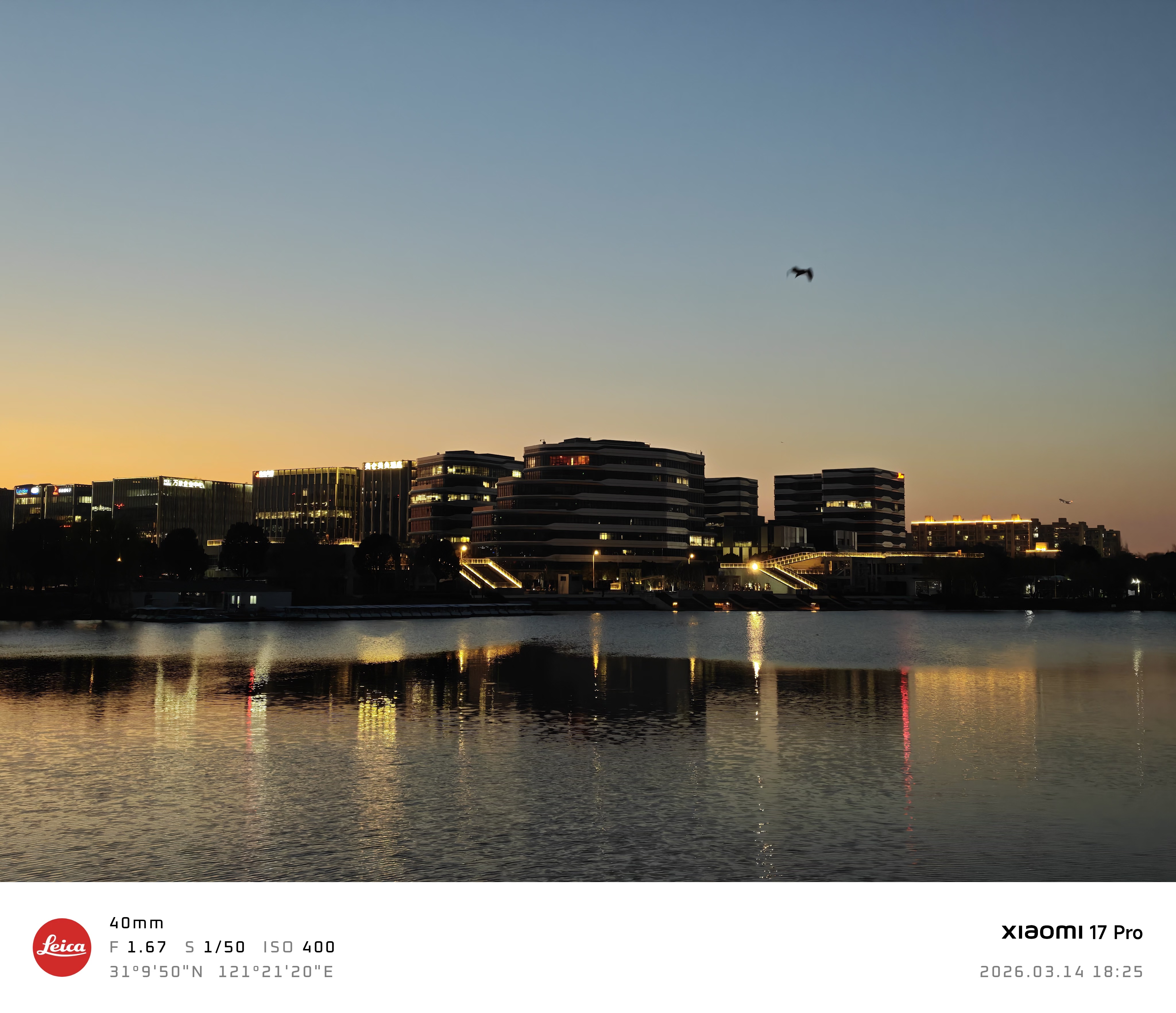 闵行文化公园湖景夜色